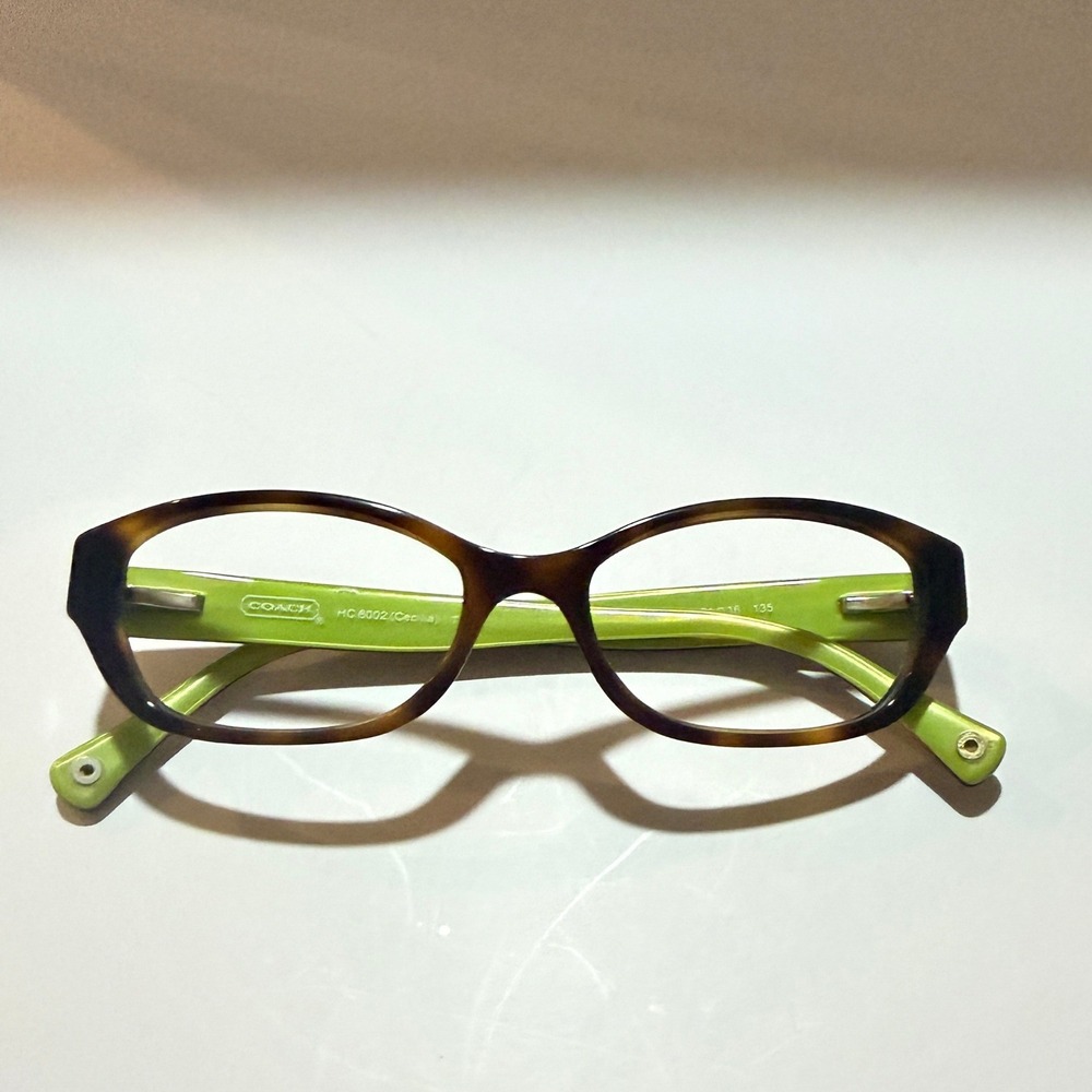 Coach Eyeglasses Cecilia Tortoise Lime Green Oval Frames Designer